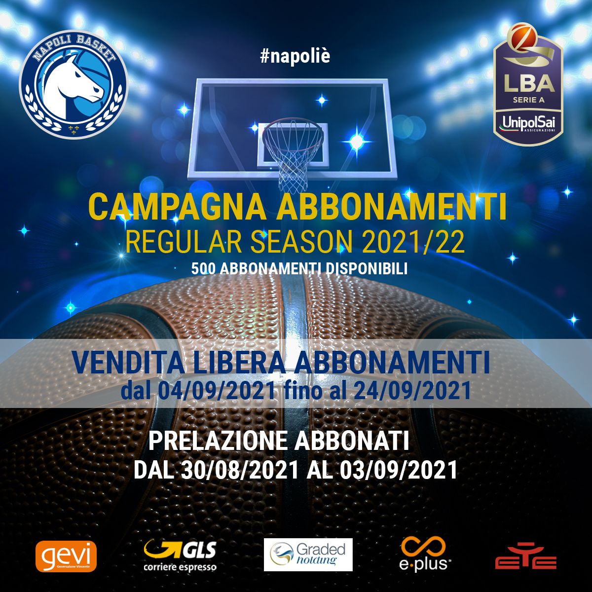 #LBA – GeVi Napoli, campagna abbonamenti al via Lunedì prossimo